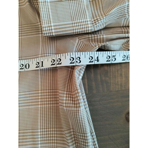 Lauren Ralph Lauren Black Label Button Down Shirt Men's Sz XL 17 Slim Tan Check - Picture 4 of 11